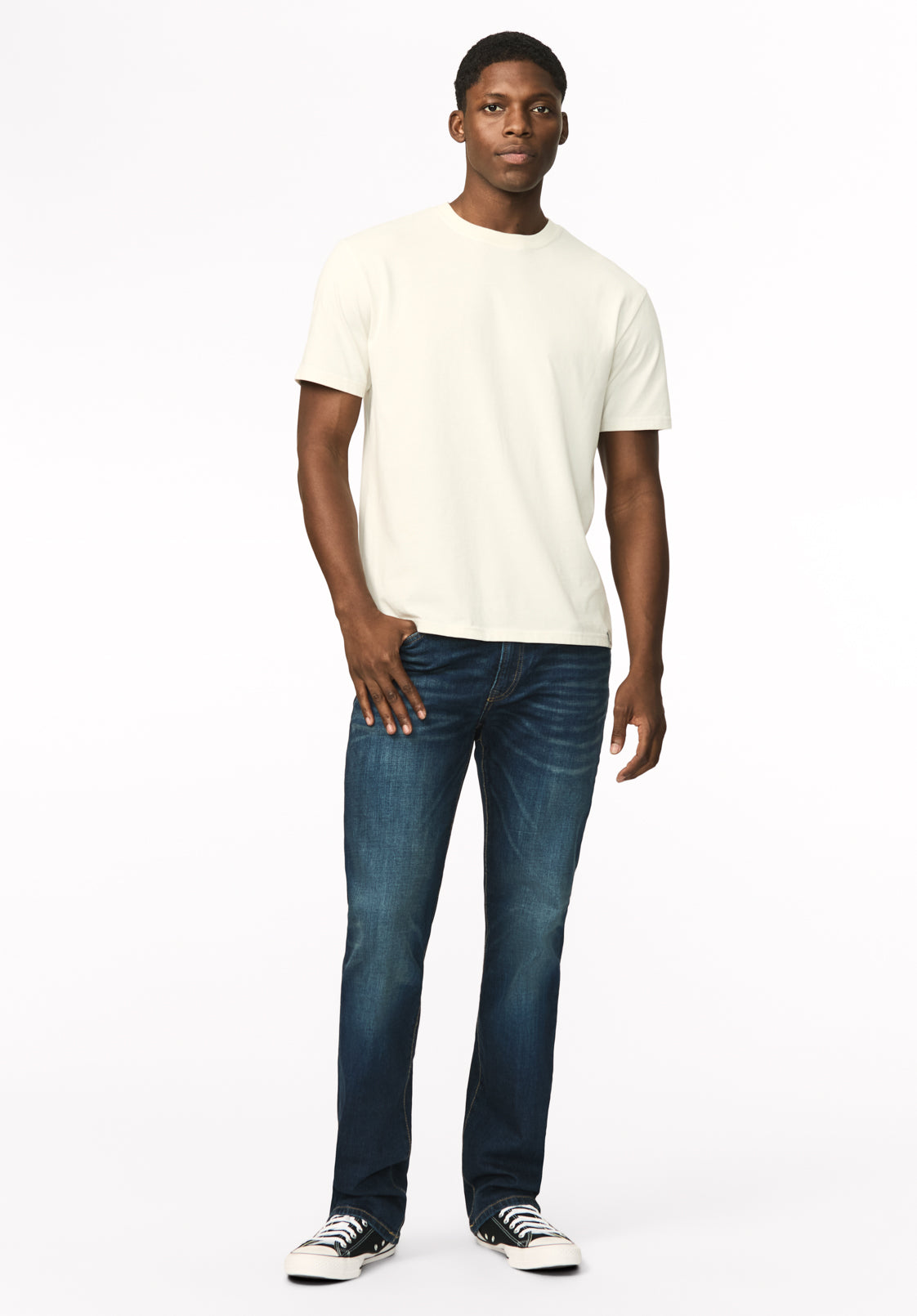 Driven Men's Relaxed Straight Jeans, Dark Blue Sanded – Buffalo Jeans