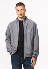 Wucio Men's Full-Zip Sweater Fleece, Heather Grey - BM24916