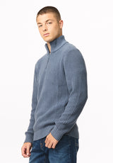 Wryan Men's Quarter-Zip Sweater, Vintage Indigo - BM24917