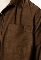 Samir Men's Long Sleeve Check Corduroy Shirt, Dark Earth - BM24921