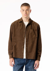 Samir Men's Long Sleeve Check Corduroy Shirt, Dark Earth - BM24921