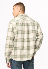 Skyler Men's Plaid Flannel Shirt, Iceberg Green - BM24923
