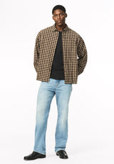 Shogo Men's Oversized Check Shirt, Charcoal - BM24927