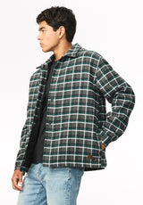 Jaze Men's Relaxed Fit Plaid Flannel Jacket, Charcoal - BM24931