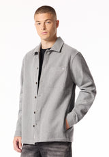 Samuel Men's Basketweave Overshirt, Heather Grey - BM24934