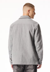 Samuel Men's Basketweave Overshirt, Heather Grey - BM24934