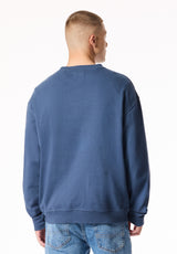 Felice Men's Vintage Wash Legends Fleece Crewneck, Vintage Indigo - BM24949