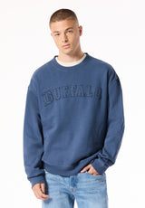 Felice Men's Vintage Wash Legends Fleece Crewneck, Vintage Indigo - BM24949