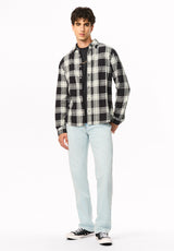 Sago Men's Long Sleeve Plaid Shirt, Charcoal - BM24956