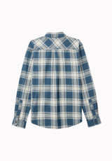 Sago Men's Long Sleeve Plaid Shirt, Vintage Indigo - BM24956