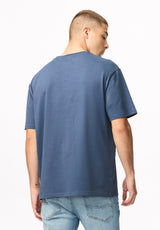 Tulian Men's Buffalo Graphic Tee, Vintage Indigo - BM24965