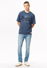 Tulian Men's Buffalo Graphic Tee, Vintage Indigo - BM24965