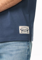 Tulian Men's Buffalo Graphic Tee, Vintage Indigo - BM24965