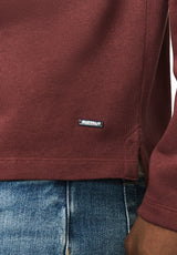 Kitchell Men's Ribbed Long Sleeve Top, Red Mahogany - BM24973