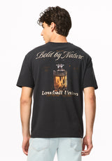 Trevano Men's Vintage Back Graphic Tee, Black - BM24978
