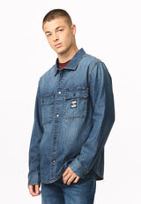 Simon Men's Oversized Denim Work Shirt, Blue Denim - BM26291