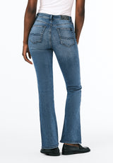Mid Rise Bootcut Queen Women's Jeans in Whiskered and Sanded Blue - BL15831