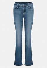 Mid Rise Bootcut Queen Women's Jeans in Whiskered and Sanded Blue - BL15831