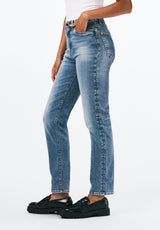 High Rise Straight Jayden Women's Jeans, Stonewashed Indigo - BL15836