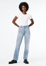 High Rise Straight Jayden Women's Jeans, Light & Soft Blue - BL15837