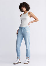 Buffalo David Bitton Relaxed Boyfriend Madison Women's Jeans in Distressed Vintage - BL15924 Color INDIGO