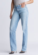 Buffalo David Bitton Mid Rise Straight Mary Women's Jeans, veined and worked - BL15926 Color INDIGO