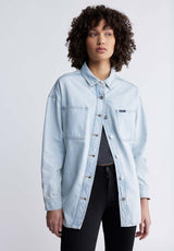Buffalo David Bitton Sydney Women's Shirt Jacket in Vintage blue - BL15947 Color INDIGO