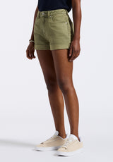High Rise Relaxed Goldie Women's Shorts, Aloe Green - BL15963