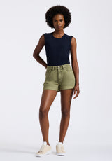 High Rise Relaxed Goldie Women's Shorts, Aloe Green - BL15963