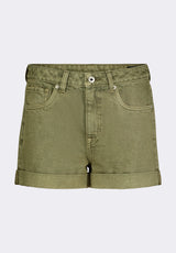 High Rise Relaxed Goldie Women's Shorts, Aloe Green - BL15963