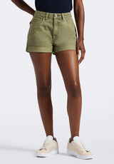High Rise Relaxed Goldie Women's Shorts, Aloe Green - BL15963