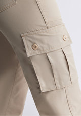 Buffalo David Bitton High Rise Jane Women's Loose Straight Pants in Beige - BL15975 Color SAFARI