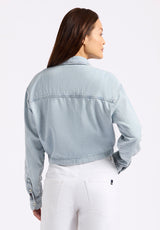 Buffalo David Bitton Serena Women's Long-Sleeve Cropped Denim Shirt Color INDIGO