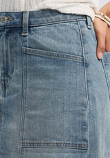 Buffalo David Bitton Sophia High Waist Mid Length Jean Skirt color INDIGO