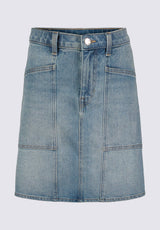 Buffalo David Bitton Sophia High Waist Mid Length Jean Skirt color INDIGO