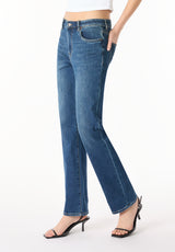 High Rise Straight Jayden Women's Jeans, Indigo Contrast - BL16062