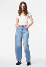 High Rise Barrel Barbara Women's Jeans, Vintage Blue - BL16072