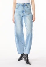 High Rise Barrel Barbara Women's Jeans, Vintage Blue - BL16072