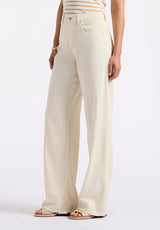 Buffalo David Bitton High Rise Wide Leg Addie Women's Pants Color VANILLA ICE
