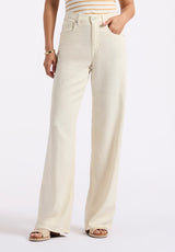 Buffalo David Bitton High Rise Wide Leg Addie Women's Pants Color VANILLA ICE