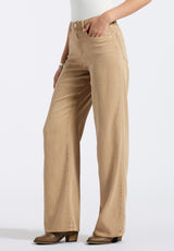 Buffalo David Bitton High Rise Wide Leg Addie Women's Pants Color ALMONDINE