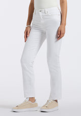 Buffalo David Bitton High Rise Straight Jayden Women's Pants Color PURE WHITE