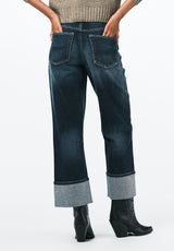 High Rise Wide Leg Cropped Addisson Women's Jeans color INDIGO