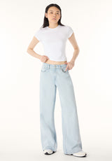 Buffalo Women Jeans Navy Denim Denim Pants Rigid