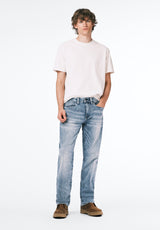 Relaxed Straight Driven Men's Jeans, Sandblasted Light Blue - BM20606