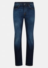 Straight Six Men's Jeans in Authentic and Sanded Blue - BM22601
