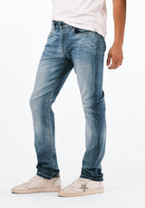 Slim Ash Men's Jeans in Authentic and Sanded Blue - BM22604