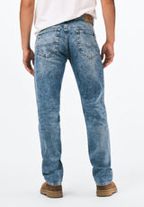 Straight Six Men's Jeans in Whiskered and Contrasted Blue - BM22634