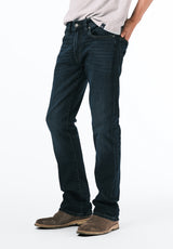 Slim Boot King Men's Jeans in Crinkled and Sanded Dark Blue - BM22720