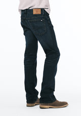 Slim Boot King Men's Jeans in Crinkled and Sanded Dark Blue - BM22720